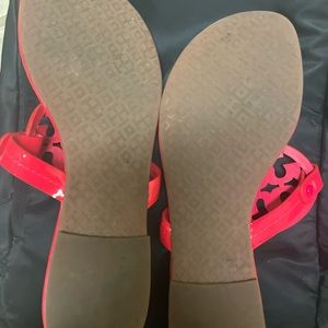 Tory Burch Miller Sandals size 7.5. Neon hot pink.